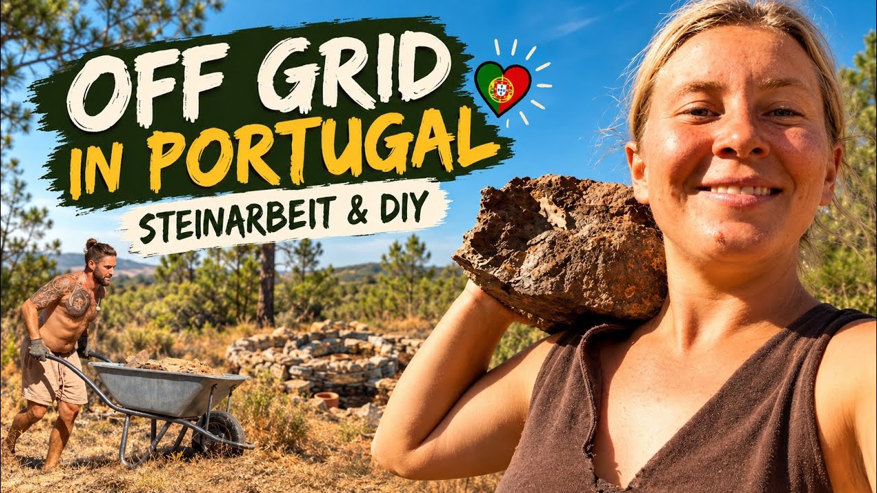 #7 Steine schleppen, Küche bauen & Quitten-Gelee! | OFF GRID Portugal